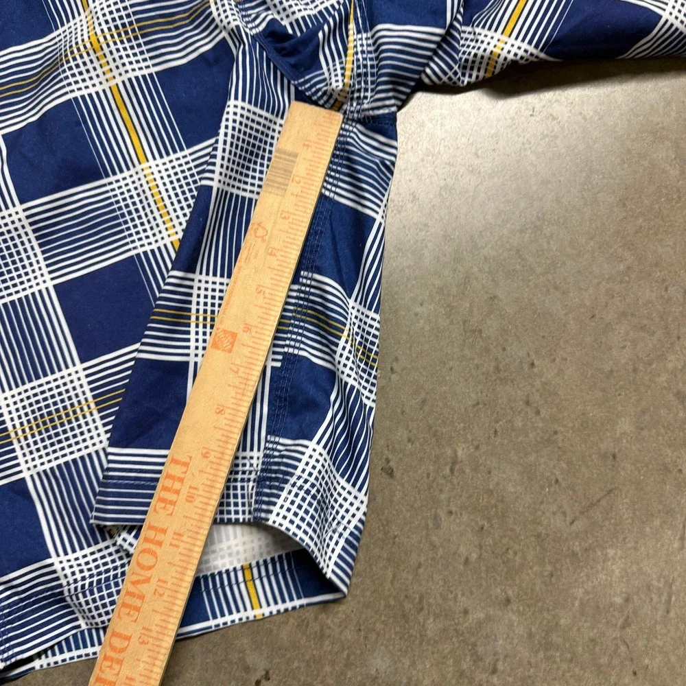 Corona Extra Mens Plaid Board Shorts‎ Blue White Swim Trunks Size XL Embroidered